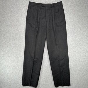 VTG 90s Hart Schaffner Marx 35x30.5 Charcoal Dress Suit Pants Wool USA Pleated